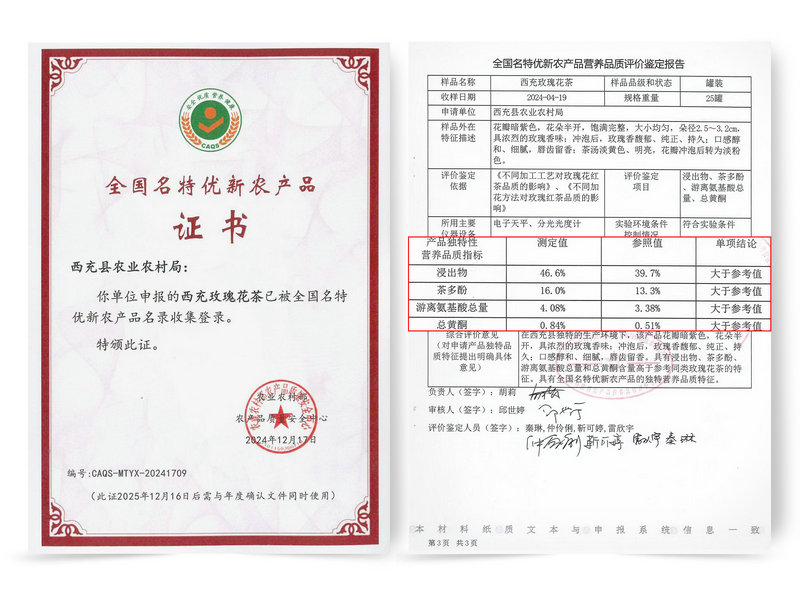 全國名特優(yōu)新認(rèn)證及檢測報告